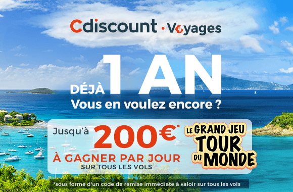 Cdiscount Voyages 200 euros à gagner par jour